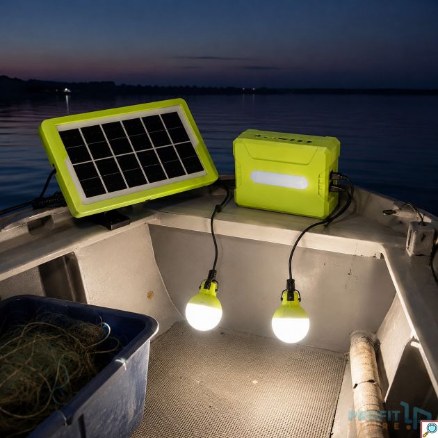 Ηλιακό Σύστημα Φωτισμού GD-8922 με 2 LED Λάμπες & Πάνελ | Φορητό Kit για Camping & Έκτακτη Ανάγκη, Power Bank, Αυτονομία