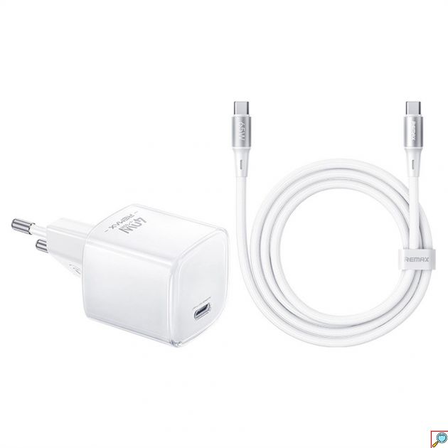Φορτιστής Ταχείας Φόρτισης GaN 60W Remax, USB-C PD με Καλώδιο