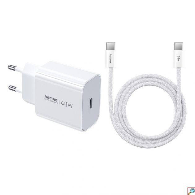Φορτιστής Ταχείας Φόρτισης Remax CA10 GaN 40W USB-C PD | Με Καλώδιο 65W, Τεχνολογία GaN για Laptop, Smartphone, Tablet – Πορτοκαλί