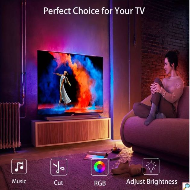 Ταινία LED Τροφοδοσίας USB 5V RGB Μήκους 3m Σετ με Τηλεχειριστήριο και Τροφοδοτικό Τύπου SMD5050