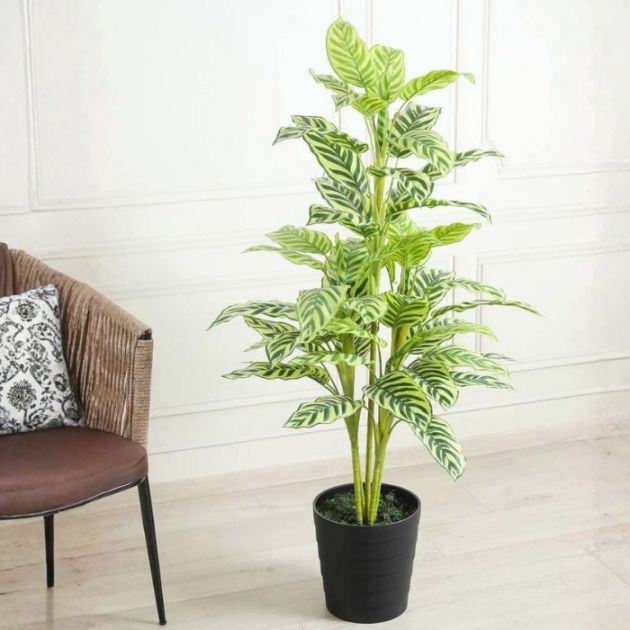 Τεχνητό Διακοσμητικό Φυτό Yellow Velvet 90cm σε Γλαστράκι