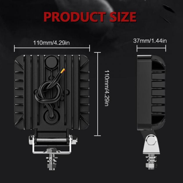 Τετράγωνος LED Προβολέας Αυτοκινήτου Off Road 4 Ιντσών