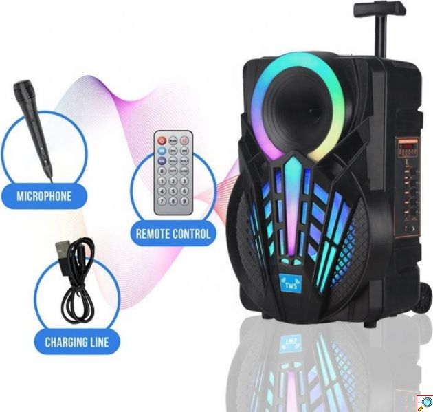 Φορητό Ηχείο Bluetooth 40W – Karaoke με Woofer 12
