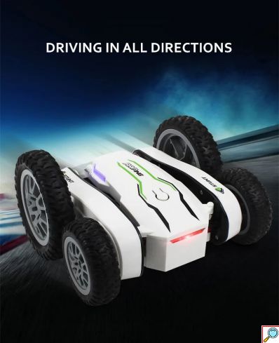 Τηλεκατευθυνόμενο Αυτοκίνητο 4x4 για Ακροβατικά με Τηλεκοντρόλ - Off Road Φωτισμό LED Andowl Stunt Car Λευκό 