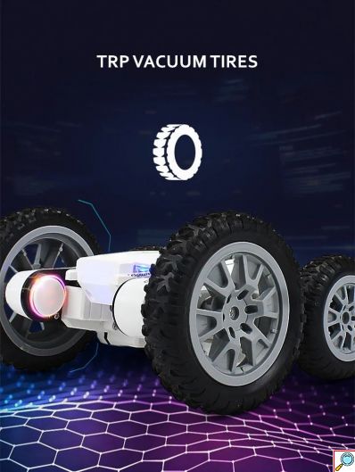 Τηλεκατευθυνόμενο Αυτοκίνητο 4x4 για Ακροβατικά με Τηλεκοντρόλ - Off Road Φωτισμό LED Andowl Stunt Car Λευκό 