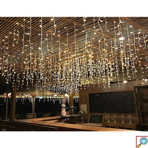 Χριστουγεννιάτικα Λαμπάκια Βροχή 200 LED 3m Θερμού Λευκού Φωτισμού – Εσωτερικού και Εξωτερικού Χώρου