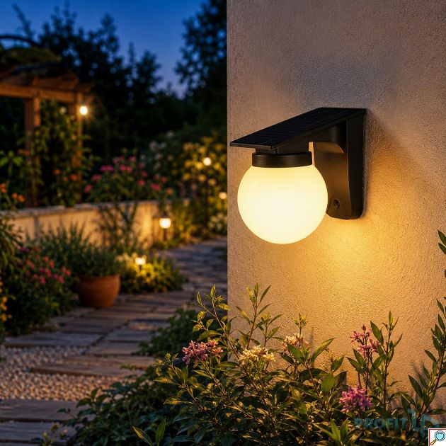 Απλίκα Τοίχου Αδιάβροχη Solar LED Θερμό & Ψυχρό Φως