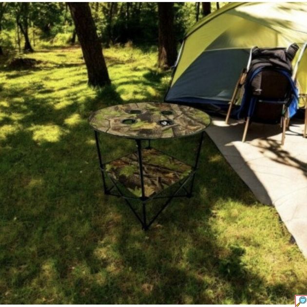 Πτυσσόμενο Τραπέζι Camping Παραλλαγής – 60x60x70cm με Ποτηροθήκες | Ελαφρύ & Φορητό για Παραλία, Ψάρεμα, Κήπο, Εξοχή