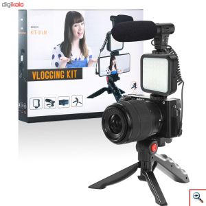 Live Streaming Set - Τρίποδο Κινητού / Κάμερα με Φωτισμό Led & Μικρόφωνο - Vlogging Video Kit - ASMR, TikTok, Studio, Youtube, Instagram Story