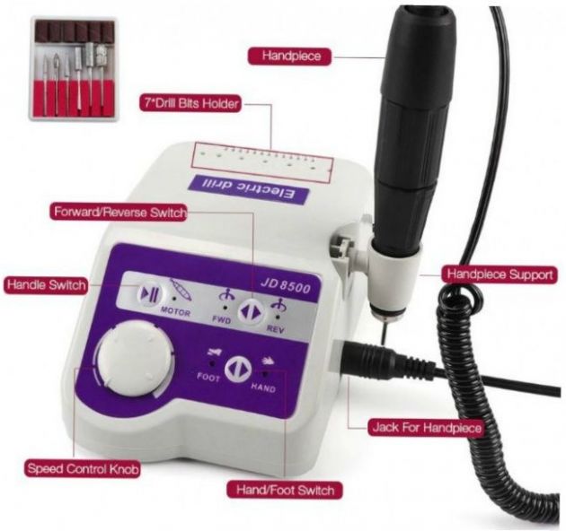 Επαγγελματικός Τροχός Μανικιούρ - 35000rpm, 65W, Πεντάλ