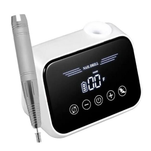 Τροχός Νυχιών Μπαταρίας 50W - 35000rpm με Πεντάλ σε Λευκό Χρώμα 