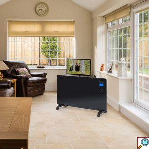 Trotec Γυάλινος Επιδαπέδιος Θερμοπομπός 2000W με LCD Οθόνη Αφής, Τηλεχειριστήριο, 2 Επίπεδα Θέρμανσης, Ρυθμιζόμενο Θερμοστάτη & Χρονοδιακόπτη