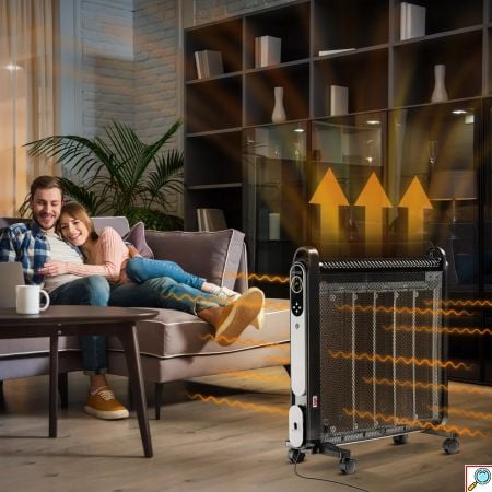 Trotec Τροχήλατος Θερμοπομπός 2000W με Πλάκες MICA 3D Θέρμανση, Οθόνη LCD, 2 Επίπεδα Θέρμανσης, Ρυθμιζόμενο Θερμοστάτη, Χρονοδιακόπτη & Τηλεκοντρόλ