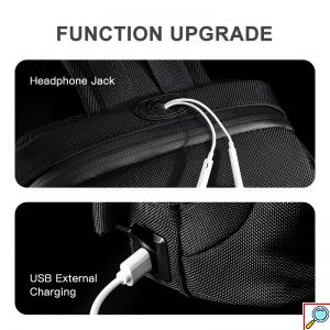Τσάντα Στήθους Ozuko με USB Μαύρη