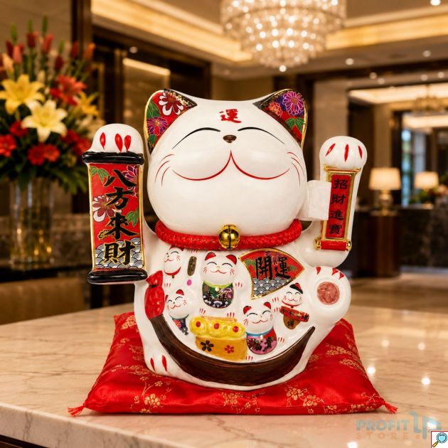 Κινέζικη Τυχερή Γάτα Maneki Neko 28x22x29cm – Σύμβολο Ευημερίας & Θετικής Ενέργειας