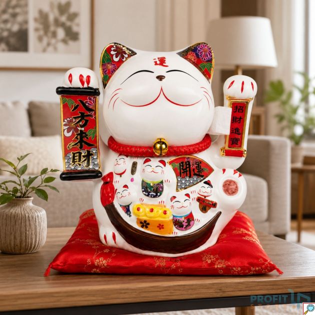 Κινέζικη Τυχερή Γάτα Maneki Neko 28x22x29cm – Σύμβολο Ευημερίας & Θετικής Ενέργειας