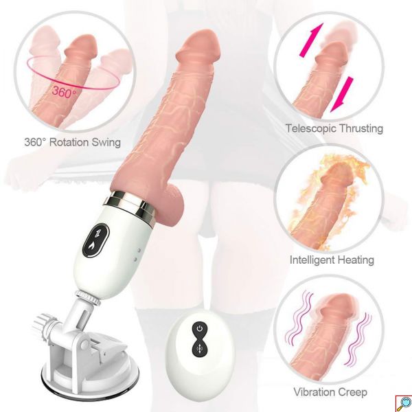 Θερμαινόμενος Τηλεσκοπικός Δονητής - Dildo Ρεαλιστικός Επαναφορτιζόμενος με 7 Προγράμματα & Τηλεχειριστήριο - Automatic Sex Machine