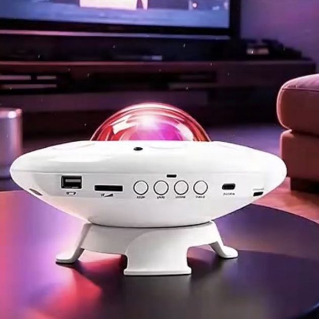 UFO Projector - Προβολέας Έναστρου Ουρανού & Northern Lights με Ηχείο - Ατμοσφαιρικός Φωτισμός LED, Τηλεχειριστήριο & Bluetooth