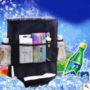 Ισοθερμικό Ψυγείο + Φορητή Τσάντα & Οργανωτής Αυτοκινήτου με Θήκες & Θέση για Χαρομάντηλα Carsun® - Το Απόλυτο Καλοκαιρινό Αξεσουάρ για το Πίσω Κάθισμα του Αυτοκινήτου