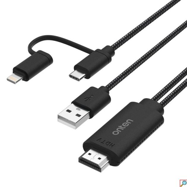 Καλώδιο Lightning / USB-C σε HDMI 2K, 1.8m - Σύνδεση κινητού σε τηλεόραση, οθόνη ή προβολέα