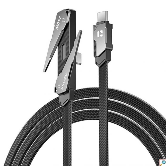 Καλώδιο USB-C σε USB-C - PD 240W με αναδιπλούμενη βάση κινητού, μήκος 1.2m