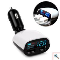 Φορτιστής Αναπτήρα Αυτοκινήτου LED DUAL USB 3.4A ΧΒΧ018