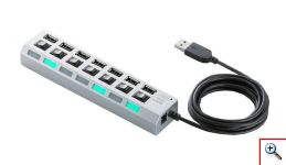 USB Hub 2.0 Hi-Speed 7 Θέσεων με διακόπτες ON/OFF και LED