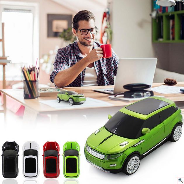Ασύρματο USB Ποντίκι Αυτοκίνητο 2.4GHZ με LED Φωτισμό Range Rover