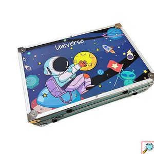 KidsArt Πλήρες Σετ Βαλιτσάκι Ζωγραφικής 145τμχ Παιδικό με Μαρκαδόρους,Ξυλομπογιές,Νερομπογιές,Κηρομπογιές με Σχέδιο Αστροναύτης 