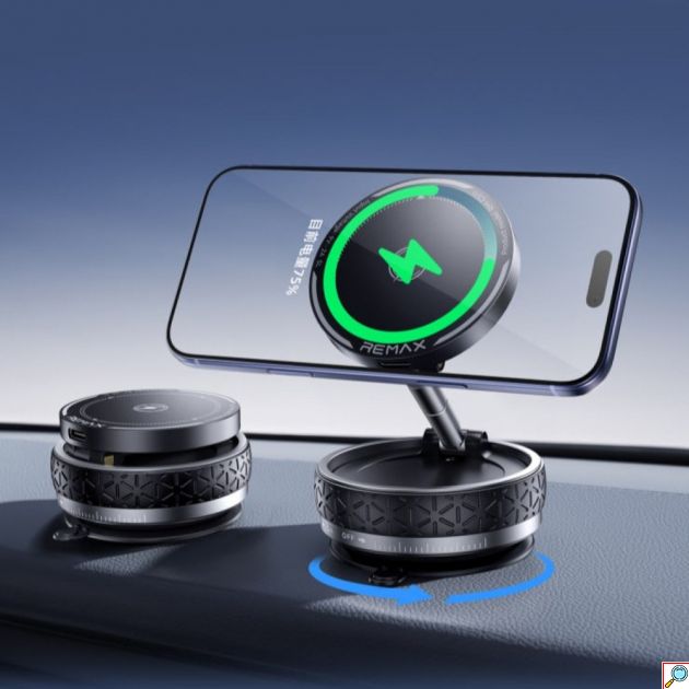 Μαγνητική Βάση Κινητού Αυτοκινήτου - MagSafe Ασύρματη Φόρτιση 15W, Περιστρεφόμενη