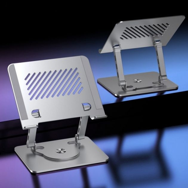 Πτυσσόμενη Βάση Laptop Tablet – Ρυθμιζόμενη με Περιστροφή 360° - Μεταλλική, Εργονομική Στήριξη, Συμβατή με Συσκευές έως 17.3