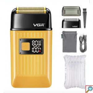 VGR Επαγγελματική Ξυριστική Μηχανή Αδιάβροχη με Οθόνη LED με Μπαταρία Μεγάλης Χωρητικότητας 1400mAh