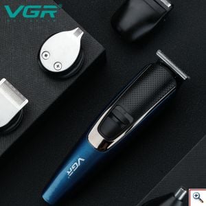 VGR® Επαγγελματική Επαναφορτιζόμενη Κουρευτική Μηχανή 10W Ρυθμιζόμενου Μήκους 1-12mm 5in1 Kit Fast Charging Hair Trimmer V-172