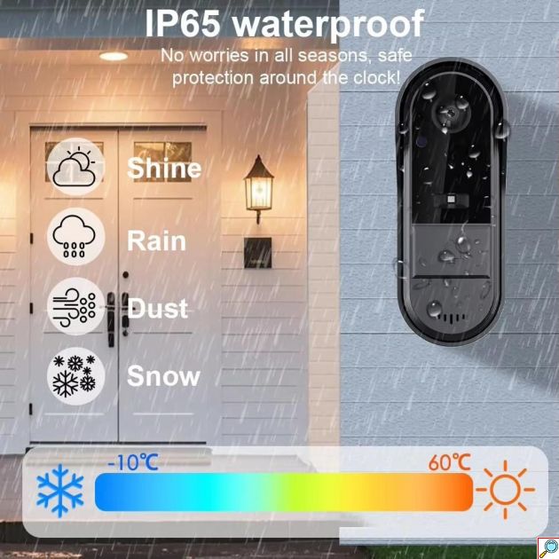 Ασύρματο Βιντεοκουδούνι M15C - Κάμερα Full HD 1080P και Οθόνη IPS 4,3″ - Νυχτερινή Όραση, IP65, Ενδοεπικοινωνία
