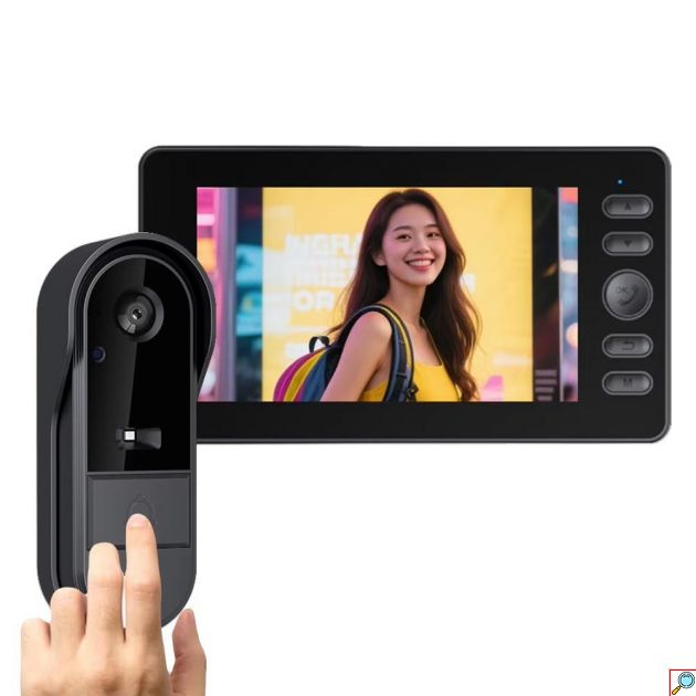 Ασύρματο Βιντεοκουδούνι M15C - Κάμερα Full HD 1080P και Οθόνη IPS 4,3″ - Νυχτερινή Όραση, IP65, Ενδοεπικοινωνία