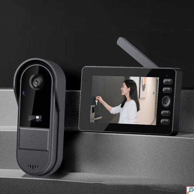 Ασύρματο Βιντεοκουδούνι M15C - Κάμερα Full HD 1080P και Οθόνη IPS 4,3″ - Νυχτερινή Όραση, IP65, Ενδοεπικοινωνία