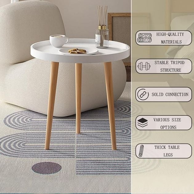 Στρογγυλό Βοηθητικό Τραπεζάκι 42x42cm - Πρακτική Επιφάνεια Για Σαλόνι Και Υπνοδωμάτιο