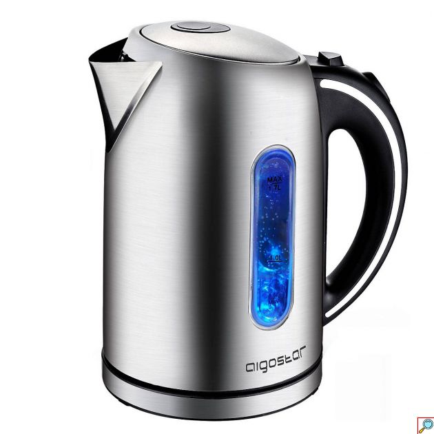 Ηλεκτρικός Βραστήρας 1.7L 2200W – Ανοξείδωτος με Μπλε LED - Ταχύς Βρασμός, Αυτόματη Απενεργοποίηση, Περιστρεφόμενη Βάση 360°