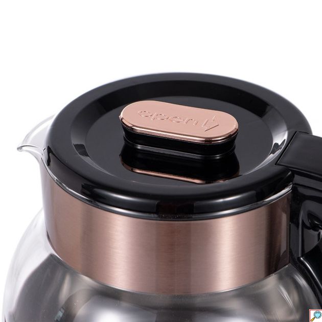 Ηλεκτρικός Βραστήρας 2L 1500W – Γυάλινος, Ταχύτητα & Design - Αυτόματη Απενεργοποίηση, Περιστρεφόμενη Βάση 360°, Bronze