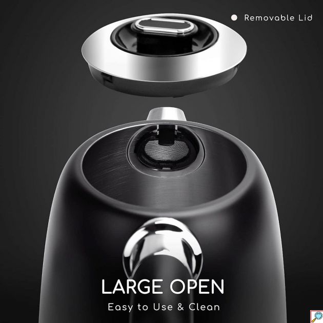 Ηλεκτρικός Βραστήρας 1.7L 2200W με Ρύθμιση Θερμοκρασίας - Γρήγορος Βρασμός, Ψηφιακή Οθόνη, Μαύρος, Ιδανικός για Τσάι & Καφέ