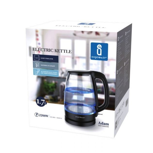 Ηλεκτρικός Βραστήρας 1.7L – Ταχύτητα 2200W & LED Φωτισμός - Γυάλινος, Αυτόματη Απενεργοποίηση, Οικογενειακό Μέγεθος