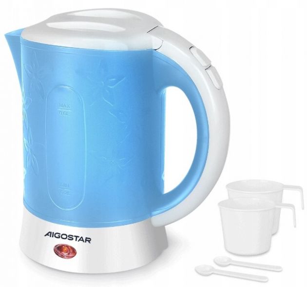 Ηλεκτρικός Βραστήρας Ταξιδίου 0.6L 650W – Compact & Ελαφρύς - Με 2 Ποτήρια & Κουταλάκια, Ιδανικός για Camping, Γραφείο & Διακοπές