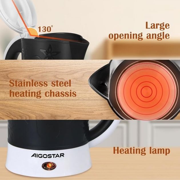 Ηλεκτρικός Βραστήρας Ταξιδίου Aigostar 0,6L 650W με 2 Ποτήρια & 2 Κουταλάκια – Compact σχεδιασμός για ταξίδια