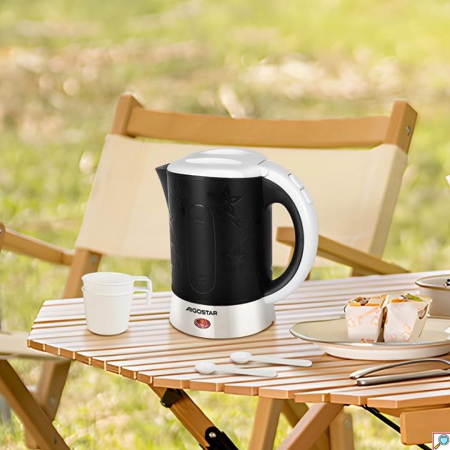 Ηλεκτρικός Βραστήρας Ταξιδίου Aigostar 0,6L 650W με 2 Ποτήρια & 2 Κουταλάκια – Compact σχεδιασμός για ταξίδια