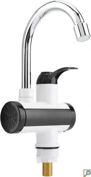 Ηλεκτρικός Ταχυθερμαντήρας 3300W - Περιστρεφόμενη Βρύση με Οθόνη LED - Λευκό Μαύρο