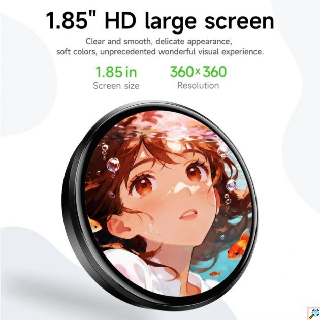 Wireless Display Badge 1.85'' – Ψηφιακή Κονκάρδα με Οθόνη HD - Bluetooth 5.4, Προβολή Φωτογραφιών & Βίντεο, App SuperBand, Μαύρο