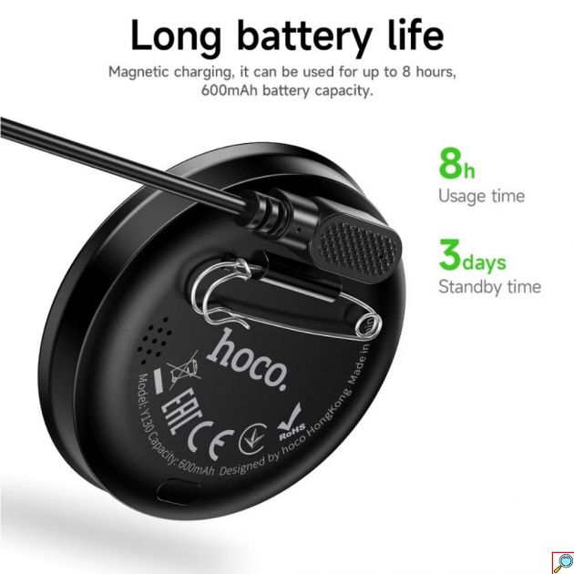 Wireless Display Badge 1.85'' – Ψηφιακή Κονκάρδα με Οθόνη HD - Bluetooth 5.4, Προβολή Φωτογραφιών & Βίντεο, App SuperBand, Μαύρο