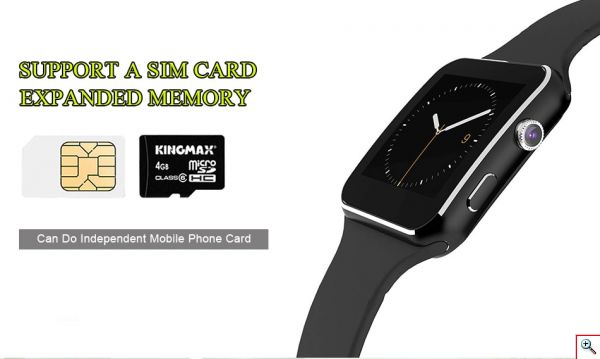 Smart Watch X6 με Κάμερα, Bluetooth και Υποστήριξη Κάρτας SIM - Sport Passometer Smartwatch with Camera 
