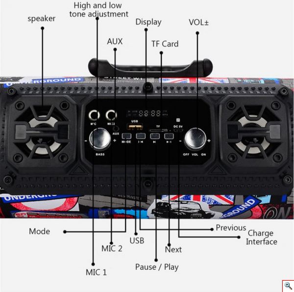 Ασύρματο Ηχοσύστημα Bluetooth με LED Φωτισμό USB/SD/AUX/FM Radio & 2 Mic Karaoke με Οθόνη - Ηχείο Wireless Multimedia Player