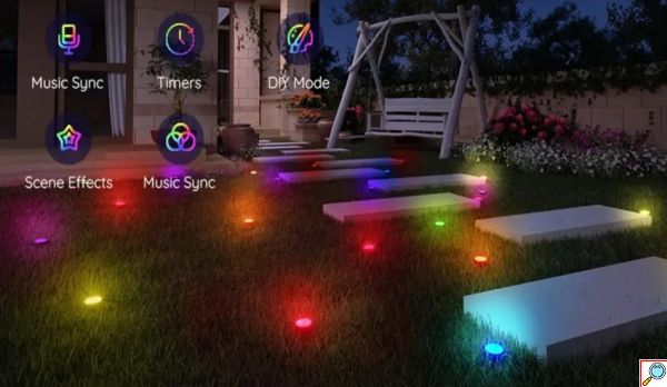 Έξυπνα Αδιάβροχα Διακοσμητικά RGB LED Καρφωτά Φωτιστικά με App Εφαρμογή Κινητού, Αντίδραση σε Μουσική/ Μικρόφωνο, Ρυθμίσεις Χρώματος & Φωτεινότητας 15τμχ